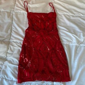 Red Lucy in the Sky Mini Dress (Homecoming Dress)
